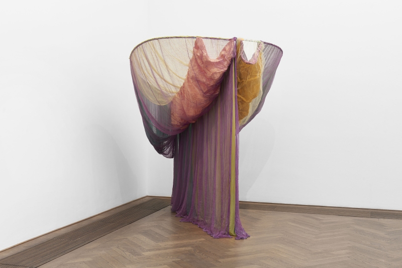 Rosemary Mayer, Galla Placidia, 1973, installation view, Bizarre Silks, Private Imaginings and Narrative Facts, etc., Kunsthalle Basel, 2020. ï¿½ Estate of Rosemary Mayer. Photo: Philipp Hï¿½nger / Kunsthalle Basel