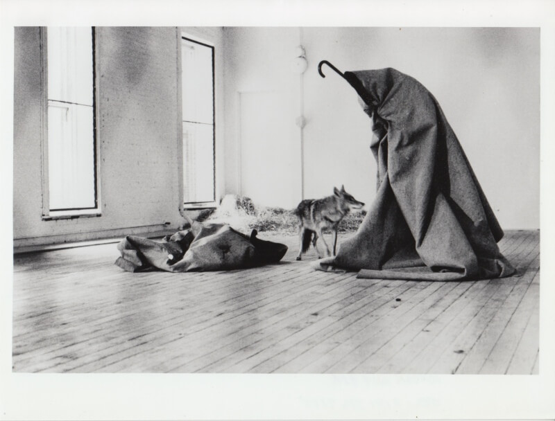Joseph Beuys, Aktion I like America and America likes Me, Renï¿½ Block Gallery, New York, Mai 1974. Photo: ï¿½ Caroline Tisdall, VG Bild-Kunst, Bonn 2021