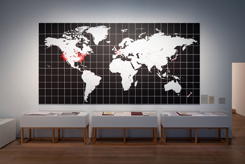 Suzanne Lacy and Linda Preuss, International Dinner Party, 1979. Installation view: Another Energy: Power to Continue Challenging – 16 Women Artists from around the World, Mori Art Museum, Tokyo, 2021. Photo: Furukawa Yuya, Photo courtesy: Mori Art Museum, Tokyo